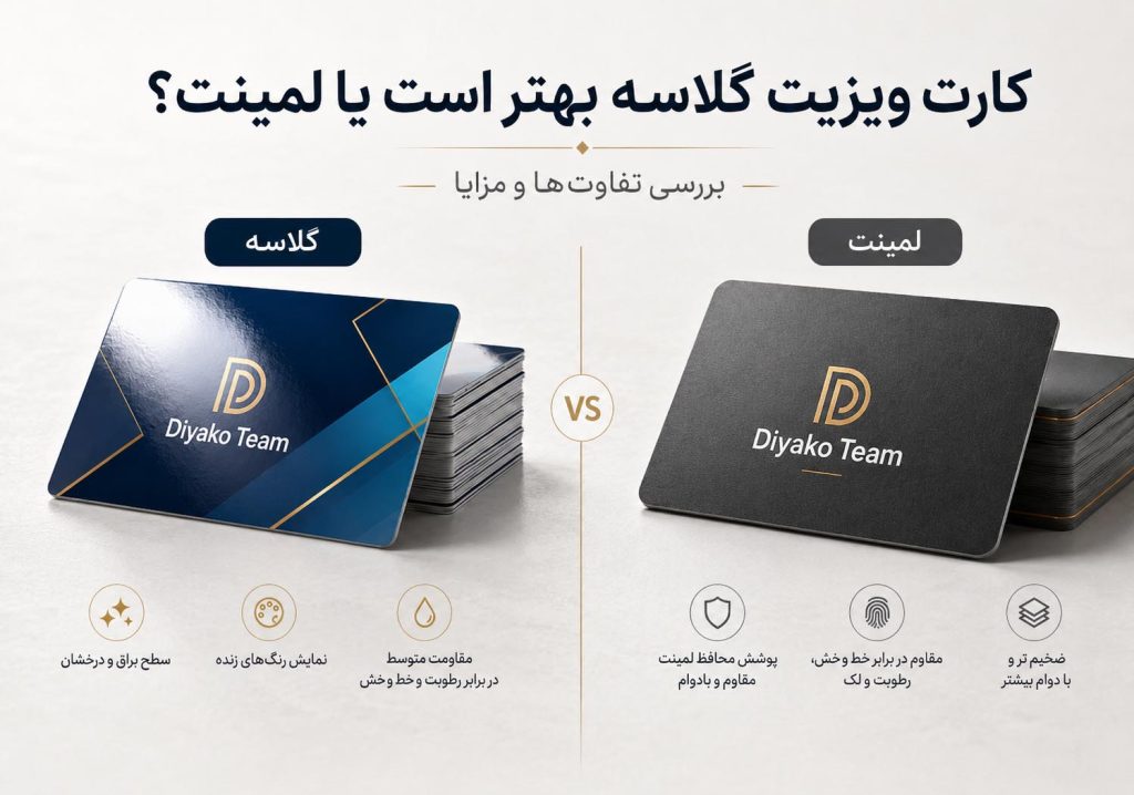 تفاوت کارت ویزیت گلاسه و لمینت